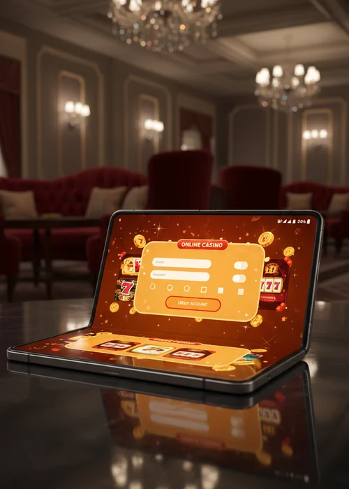 Registrierungsformular bei Gladiator Casino mit Eingabefeldern für E-Mail, Passwort und persönliche Daten, symbolisierend einen schnellen und sicheren Start.